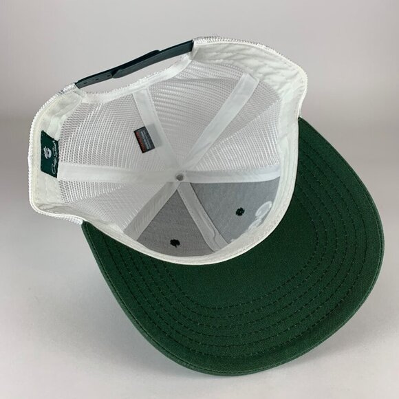 Caddy Splash Mens Green White Snapback Trucker Hat - Picture 4 of 5